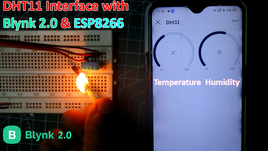 DHT11 Interfacing with NodeMcu & Blynk 2.0 | New Blynk 2.0 Project | Temperature & Humidity