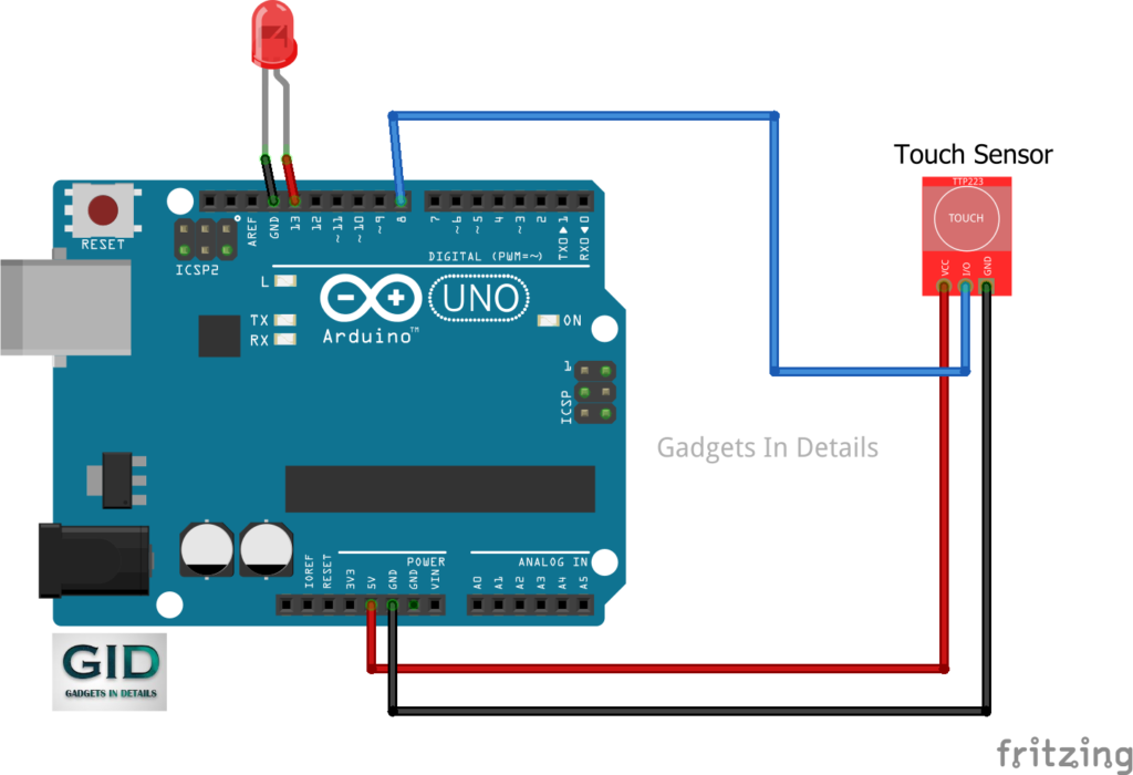 touch sensor arduino circuit diagram